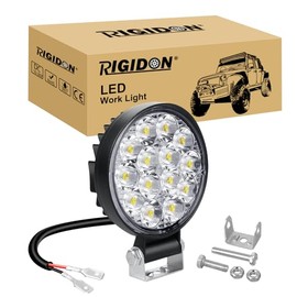 RIGIDON 1 x car round headlight, 3.2 inch mini 42 W spot spotlight, off-road lighting for SUV, ATV, tractor, truck 4 x 4, 6000 K white LED fog light, work light