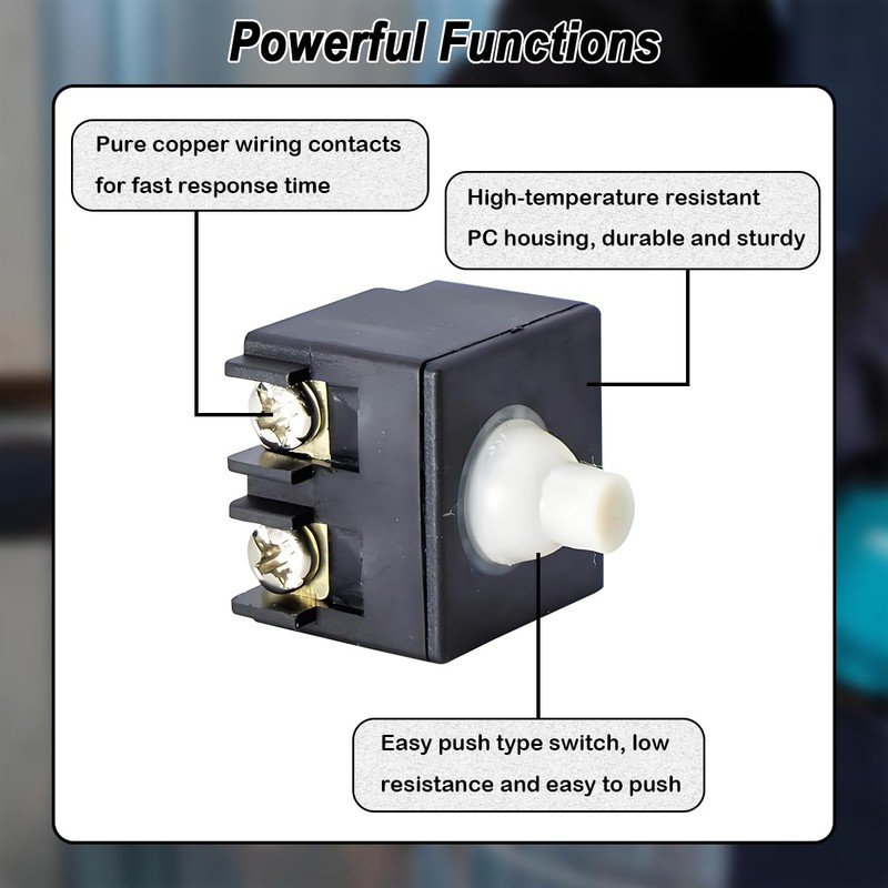 ZHUROUPU 2Pcs Angle Grinder Switch Replacement, Push Button Switch for