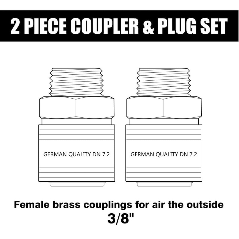 oumuik Compressed Air Coupling 3/8 Inch Compressed Air Connection Quick