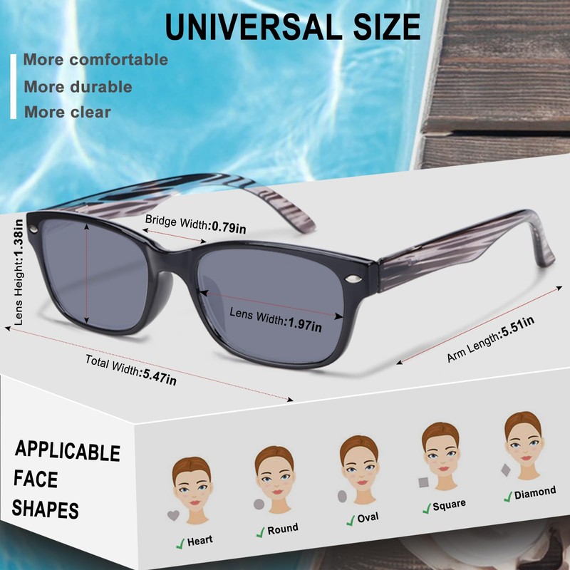 BLOEXCLU 6 Pack Reading Glasses for Women Men Blue Light