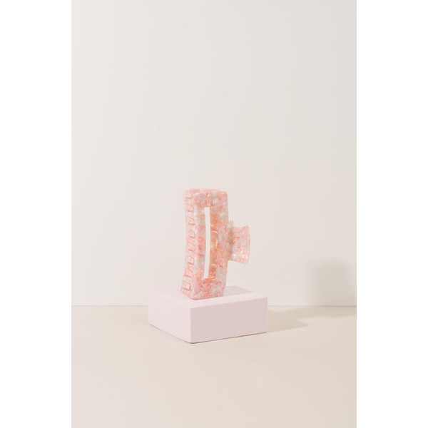 Wide opening claw clip for thick and long hair (pink)