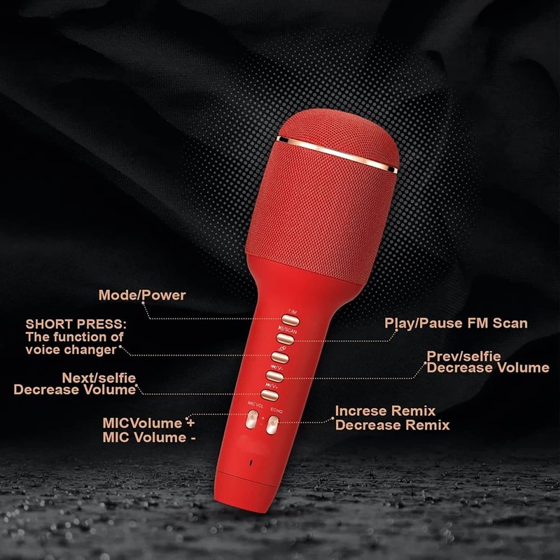 ELLENNE Karaoke Bluetooth Microphone with Speaker for Adults - Voice