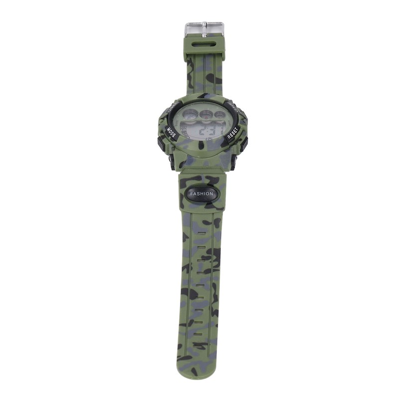 Camouflage Green Kids Watch 7 Colors LED 50M Waterproof Digital