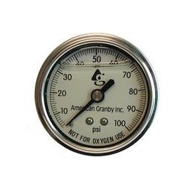 Water Well Pump Liquid Filled Back Mount Pressure Gauge 0 to 100 PSI, 1/4" MNPT