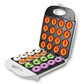 Mini Donut Maker, Non-Stick Donut Maker Machine, 110V 1400W Double-Sided Automatic Doughnut Maker, 16 Mini Donuts 2” for Home Kitchen Snack Dessert Pancake, Anti-Scald Design