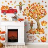 Resurhang Fall Maple Leaves Wall Decals Fall Tree Scarecrow Pumpkin