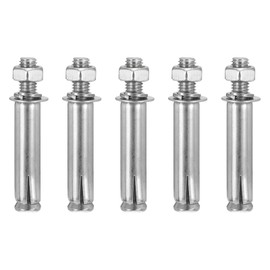 DTGN 3/8" x 3" Hex Nut Sleeve Anchors - 5Pack - Good for Concrete Dry Brick Block Walls - 304 Stainless Steel - Silver