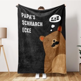 Craftique Geschenk Papa - Decke Papa - Geschenke für Papa zum Vatertag Weihnachten, Geburtstagsgeschenk für Papa, Vater Geschenk Vatertagsgeschenk für Papa 127x152cm