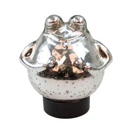 Swimming Frog Medium Dimensions 12 cm x 13 cm in Silver/Shiny Glass