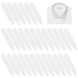 30 PCS Dress Shirt Collar Stays, 2.2" Plastic Collar Stays for Men's Shirts Collar Tabs for Men's Dress Shirts White Shirt Collar Inserts Shirt Collar Stays Set for Men