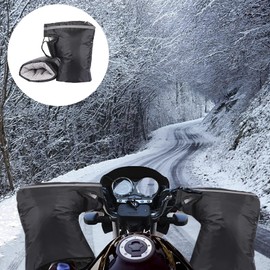 IBLUELOVER Motorcycle Handlebar Gloves Bike Muffs Windproof Waterproof Cycling Gloves Winter Warm Bike Handle Bar Mittens Cycling Hand Warmers Hand Guard for Motorcycles Scooters Bike (A-Black)