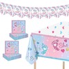 Gender Reveal Baby Party Baptism Set - Includes Banner, Tablecloth,