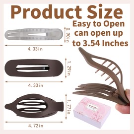 10 Pack French Flat Hair Clips for Women – Large Matte Flat Claw Clips, No-Slip Hair Clips for Thick & Thin Hair, Strong Hold Styling Barrettes, French Flat Hair Accessories