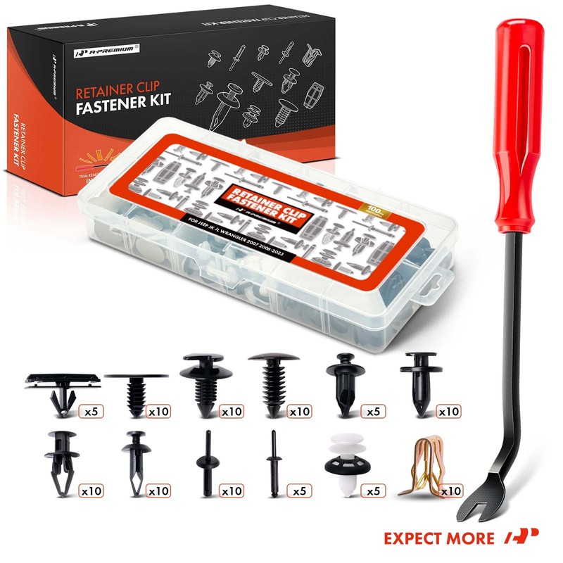 A-Premium 100PCS Trim Clip Retainer Fastener Kits Compatible with Jeep