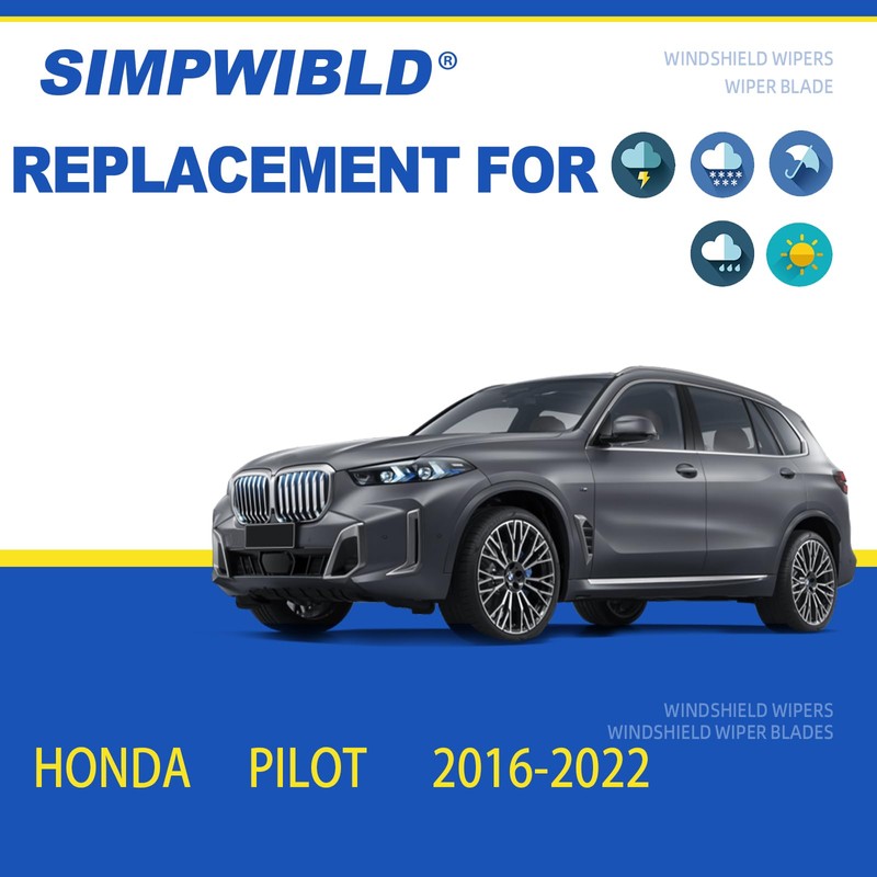 SIMPWIBLD 3 wipers Replacement for 2016-2022 Honda Pilot Windshield Wiper