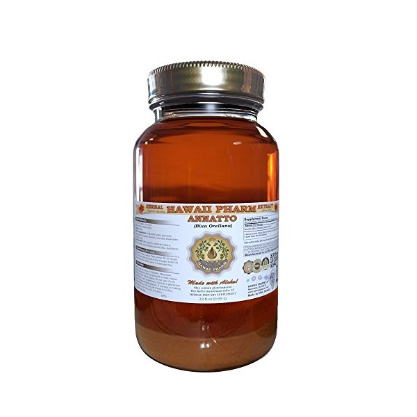 Annatto Liquid Extract, Organic Annatto (Bixa Orellana) Dried Seed Powder Tincture Herbal Supplement 32 oz Unfiltered