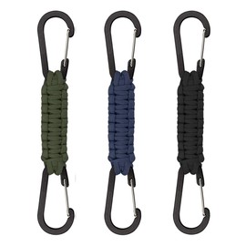 Carabiner Keychain, Pack of 3 Outdoor Camping with Carabiner Hook for Survival, Outdoor, Campi