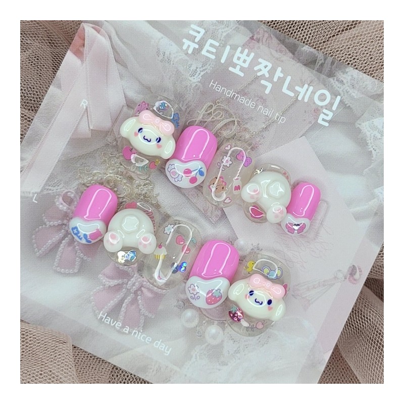 Hintokki Gungdi handmade nail tips - Square M / 힌토끼