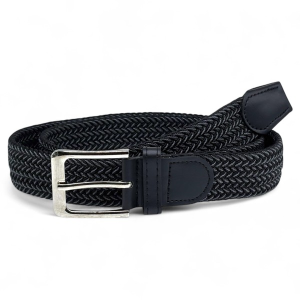 SEGMENTES Two-tone Elastic Braided Belt for Men and Women with