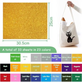 Amzeeniu Heat Transfer Vinyl 33 Pieces 22 Colors HTV 12x10 DIY Vinyl Transfer Paper Vinyl Craft Logo T Shirts Valentine's Day Gift Matte + Sequins