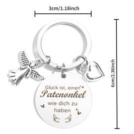 Godfather Gift Godfather Gifts for Godfather Christmas Keyring Godfather Christmas Gifts for Godfather Advent Calendar Godfather Birthday Gift for Godfather, silver