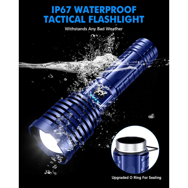 Grentay Super Bright Rechargeable LED Flashlights, 2500,000 True High Lumens,