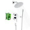 SUMERAIN Rain Shower System, Wall Mounted Bathroom Shower Faucet Set