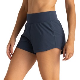 Free Fly Women's Lined Active Breeze Short - Odor Control, Sun Protection UPF 50+ Womens Exercise Shorts - 3" Inseam - Blue Dusk II, X-Small