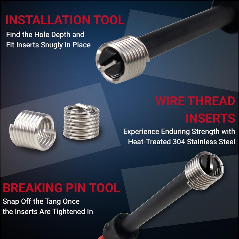 CENFORGE 320PC Helicoil Thread Repair Kit - SAE (1/4"-1/2") &