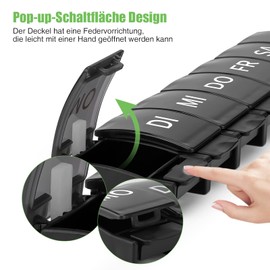 Opret Tablettenbox 7 Tage Deutsch, Opret Pillendose 7 Tage Regenbogen Medikamentenbox Wochen Tablettenbox Tablettendose 7 Tage Kleine eicht Zu Öffnen für Unterwegs