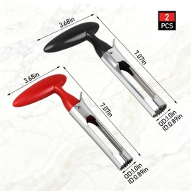 Zfegto Apple Core Remover Apple Corer Tool, 304 Stainless Steel, Serrated Blades for Easy Coring (Red and Black)