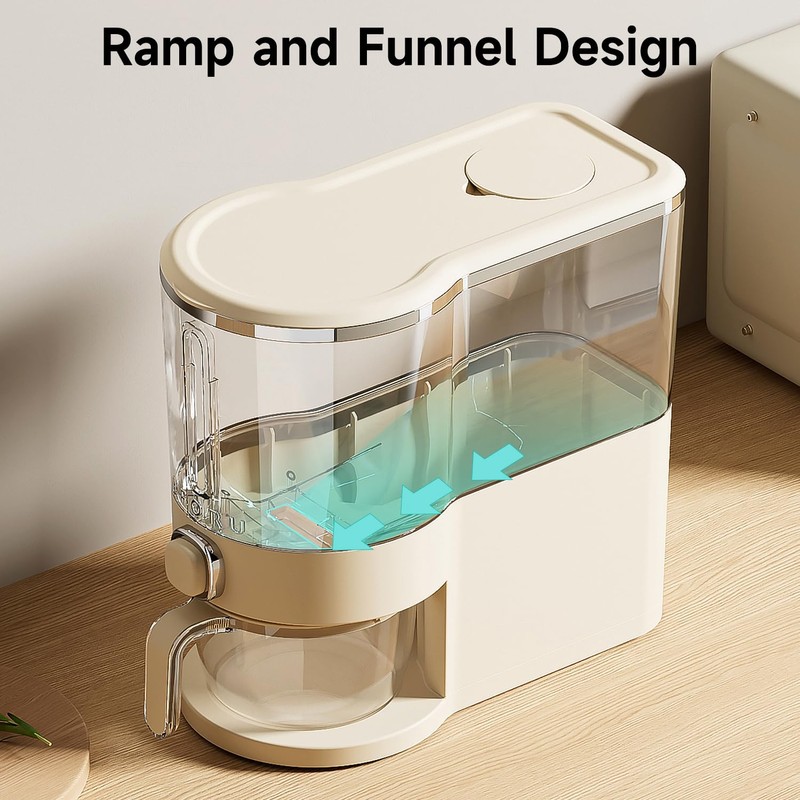 UFORU Rice Dispenser, Rice Storage Container with Measuring Cup for