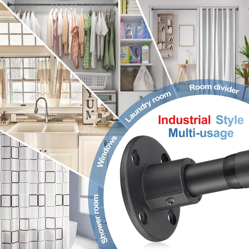 Heavy Duty Shower Rod - Industrial Shower Curtain Rod Wall