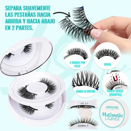 Kit De Pestañas Postizas Magnéticas Con Clip 2 Pares