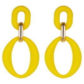 Adoshine Acrylic Geometric Earrings Colorful Oval Acrylic Statement Drop Earrings Resin Summer Bright Earrings for Women