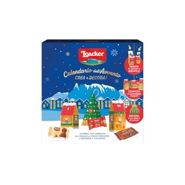Loacker, Calendario dell'Avvento 2026 con 24 Bontà Loacker, Wafer e Cioccolatini in 10 Gusti Diversi, Cofanetto Blu con Kit per Decorare le tue Feste, Idea Regalo per Natale