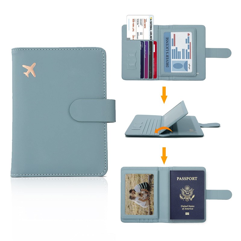 Melsbrinna Rfid Passport Holder for Travel women/Men, Cute Passport Wallet