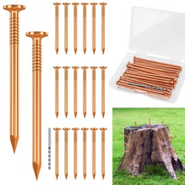 UNIFAMILY 20Pcs Copper Nails for Killing Trees Stump Root, 3.15 Inch Pure Copper Nails Bulk with Drill, Tree Stump Killer, Copper Nail for Tree Stump Remover, Tree Root Killer