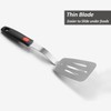 Stainless Steel Spatula, Flexible Metal Slotted Turner for Cast Iron