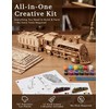 BOOZUU 3D Wooden Steam Train Puzzle for Adults, Build and