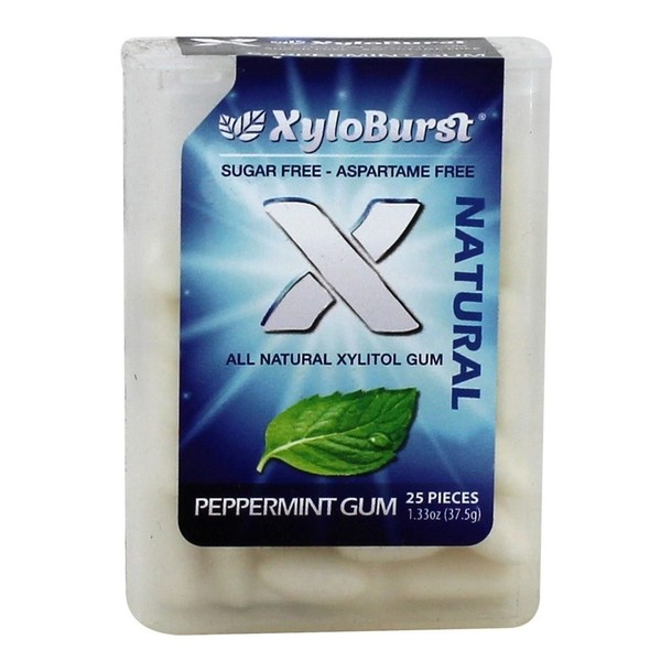 Xyloburst Xylitol Gum Flip-Top Jar, Peppermint, 25 Count