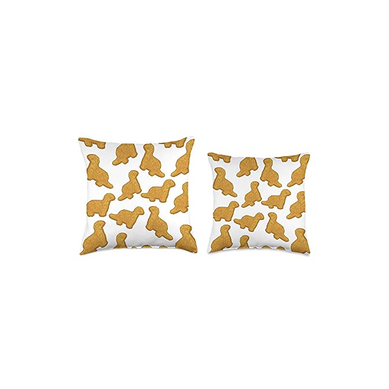 Dino Chicken Nugget Pattern Throw Pillow, 18x18, Multicolor