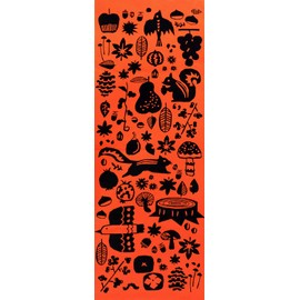 Airashika Japanese Miscellaneous Goods "Autumn Play" Hand-dyed Tenugui, Autumn, 13.0 x 35.4 inches (33 x 90 cm)