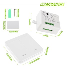 EPLZON Wireless Lighting Switch RF Transmitter Safety Switch and 10A 240V Receiver Controller Relay Used for Lighting Under 1500W (2 Receivers and 2 Switches)