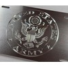 Silver on Silver Engraved US Army Military Car Tag Diamond