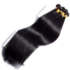 Human Hair Bundles Straight Human Hair Brazilian Hair Bundle For Black Women Natual Black Color 300g Total (22 24 26 INCH)