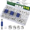 Tanbupu 115PCS Cam Locks for Furniture,3-in-1 Eccentric Hardware Wheels, Cam