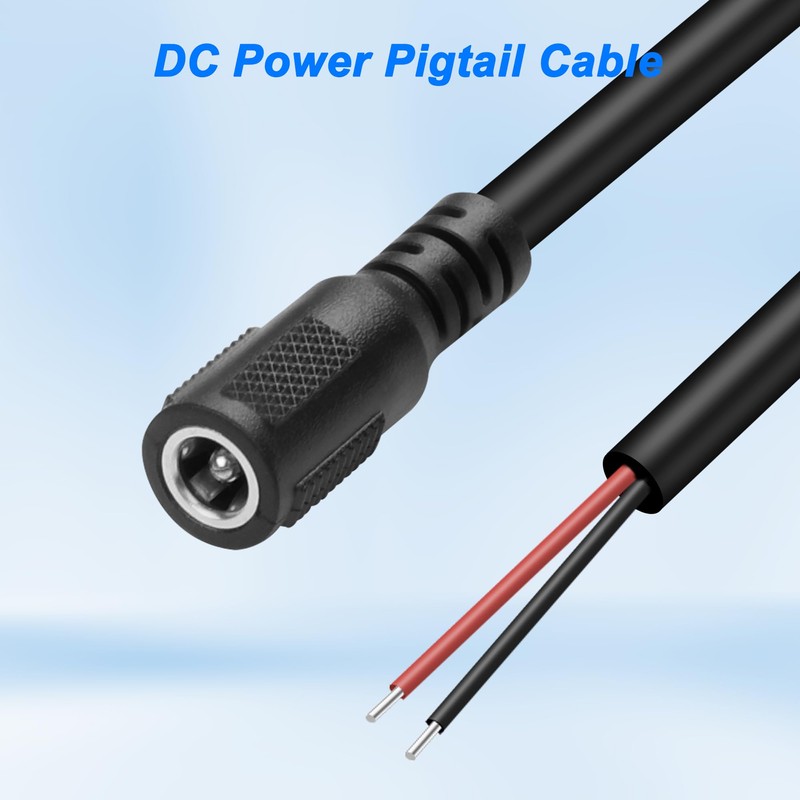 MEIRIYFA 5Pack DC 5.5mm x 2.5mm Female Plug to Bare