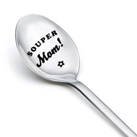 Funny Mothers Day Gifts for Mom Mother Souper Mom Spoon Gifts for Mama Mommy Mom Birthday Christmas Gifts for New Mom Mother In Law Best Mom Ever Gifts for Soup Lovers Coffee Tea Ice Cream Spoon
