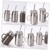 iplusmile 2pcs Stainless Steel Mason Jars Straw Overnight Oats Containers